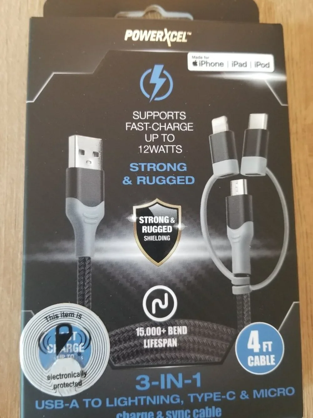 3 in 1 Charger for iPhone, iPad, Android